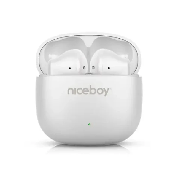 Niceboy Beans 4 POP biela / Bezdrôtové slúchadlá s mikrofónom / Bluetooth 5.4 / IPX4 / nabíjacie púzdro (beans-4-pop-white)