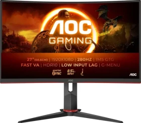 27" AOC C27G2Z3/BK čierno-červená / Monitor / Fast VA / 1920x1080 / 280Hz / 300cd / HDMI+DP / VESA (C27G2Z3/BK)