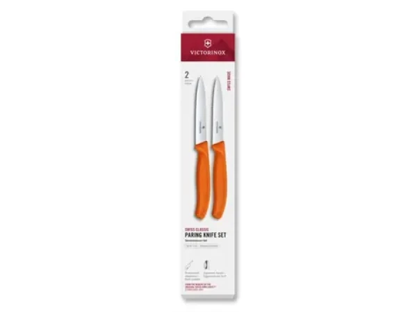 VICTORINOX Swiss Classic Kuchynský nôž 10 cm set 2 ks oranžová / rovné a vrúbkované ostrie (6.7799.2C1)