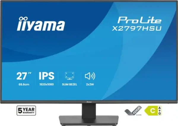 27" IIYAMA ProLite X2797HSU-B1 čierna / LED / IPS / 1920 x 1080 / 16:9 / 4 ms / 1500:1 / 350cd-m2 / VESA (X2797HSU-B1)