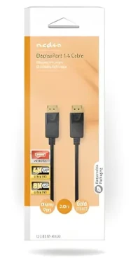 Nedis DisplayPort - DisplayPort čierna / Kábel DisplayPort / 8K / 60 Hz / 2 m (CCGB37014BK20)