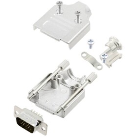 TRU COMPONENTS TCMHDM09HDP15K 7709220 sada D-SUB kolíkové lišty 180 ° Pólov: 15 spájkovaný 1 ks; 7709220