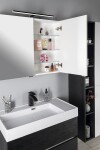 SAPHO - RIWA galérka s LED osvetlením, 81x70x17cm, biela lesk RIW080-0030