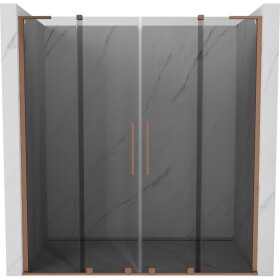 MEXEN/S - Velar L Duo posuvné sprchové dvere 170, grafit, meď kartáčovaná 871-170-003-42-65