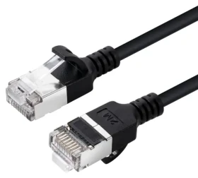 MicroConnect CAT6a Slim čierna / Sieťový kábel / U/UTP / RJ-45 / 7,5 m / LSZH (V-FTP6A075S-SLIM)