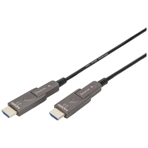 Digitus HDMI prepojovací kábel Zástrčka HDMI-A 15 m čierna AK-330127-150-S 4K UHD, trojžilový tienený, flexibilný, kompletné tienenie, tienený, bez halogénov,; AK-330127-150-S