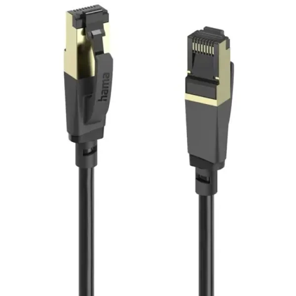 HAMA 202000 sieťový kábel RJ45 čierna / Cat8 / S / FTP / 0.5 m / 40 Gb / s / tienený (202000)