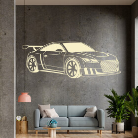 Veselá Stena Samolepka Audi Auto Farba: béžová, Veľkosť: 80 x 32 cm