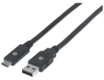 Manhattan USB-C - USB-A čierny / Kábel / USB 3.2 Gen 1 / 5 Gbit/s / 2 m (354974)