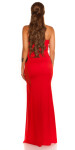 Sexy KouCla Long-Dress with embroidery red