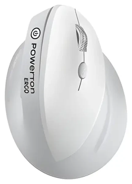 Powerton ERGO SPIRA bielo-šedá / Bezdrôtová myš / ergonomická / optická / Bluetooth a 2.4GHz / 3200 DPI (WPM12E)