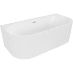 MEXEN/S - Sella voľne stojaca vaňa nástenná reliéf 170 x 80, biela mat, sifón a prepad nikel kartáčovaný 52711708001-97