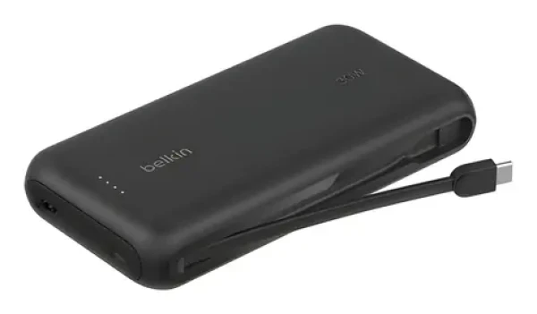 Belkin BOOST CHARGE 20000mAh + kábel čierna / Powerbanka / integrovaný USB-C kábel / 30W PD (BPB024HQBK)