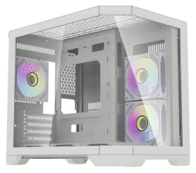 DarkFlash FT418 biela / PC skriňa / mATX / ITX / 6x ARGB 120mm / priehľadná bočnica / bez zdroja (FT418 White)