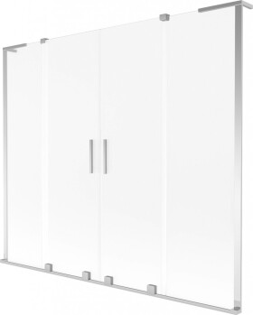 MEXEN/S - Velar L Duo dvojkrídlová posuvná vaňová zástena 200 x 150, dekor, chróm 896-200-003-32-01