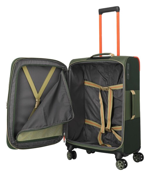 Stredný textilný kufor Travelite Color Craze M Olive