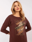 Dámska blúzka CLM BZ 0052.37 Brown - Calimera M hnědá-vzor