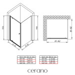 CERANO - Sprchový kout Ferri L/P - 6 mm - černá matná, transparentní sklo - 90x100x195 - pivotový CER-427486