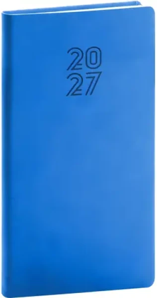 NOTIQUE Aprint 2027 modrý / Vreckový diár / 9 x 15,5 cm / týždenný / Česko-slovenské kalendárium