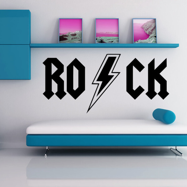 Veselá Stena Samolepka Rock Farba: černá, Veľkosť: 60 x 30 cm