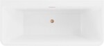 MEXEN/S - Volta vaňa voľne stojaca rohová 150 x 75, biela, sifón a prepad meď kartáčovaná 51131507500-65