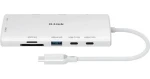 D-Link DUP-A01 sivá / USB-C hub / 10v1 / 2x HDMI 4K / 60 Hz / 2x USB-C / 2x USB-A / RJ-45 / PD 100W / SD/microSD (DUP-A01)