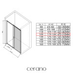 CERANO - Sprchovací kút Varone POINT Ľ/P - 6 mm - čierna matná, grafitové sklo - 120x100x195 - posuvný CER-429643
