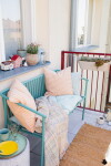 Ib Laursen Prošívaná matrace Linea Light Green Blue Stripes 50 × 100 cm
