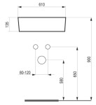 HOPA - Umývadlo na dosku PIEGO - Rozmer A - 61 cm, Rozmer B - 40 cm, Rozmer C - 12 cm OLKLT2203