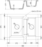 MEXEN/S MEXEN/S - Carlos granitový drez 1.5 vrátane batérie Flora, šedá 6518-71-670401-57-G