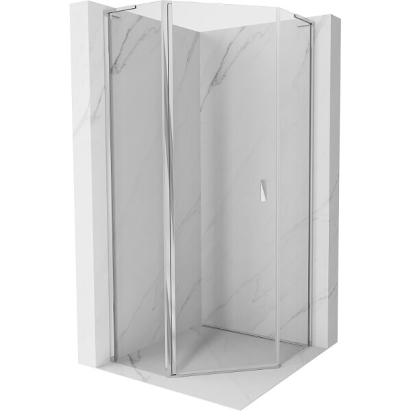 MEXEN/S - Mist L sprchový kút päťboký krídlový 90 x 90, transparent, chróm 8A8L-090-090-01-00