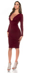 Sexy KouCla Ribbed Knit Dress with Sexy V-Neck Einheitsgroesse