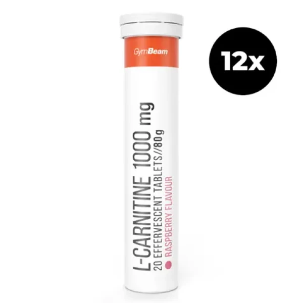 L-karnitín 1000 mg šumivý - GymBeam (malina, 12 x 20 tab) (31295-5-12x20tab-malina)