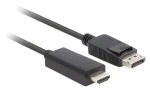 Lanberg CA-DPHD-11CC-0018-BK čierna / Kábel DisplayPort na HDMI / 1,8 m / Full HD / 60 Hz (CA-DPHD-11CC-0018-BK)