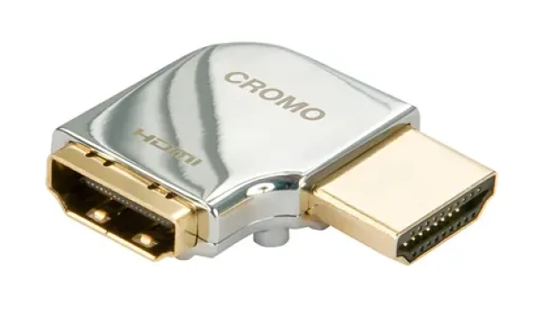 Lindy CROMO chrómová / Adaptér HDMI / 90 ° pravouhlý / HDMI (M) - HDMI (F) (41507)