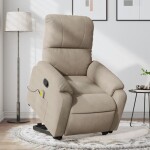 VidaXL vidaXL Podnoszony fotel masujący, rozkładany, taupe, mikrofibra