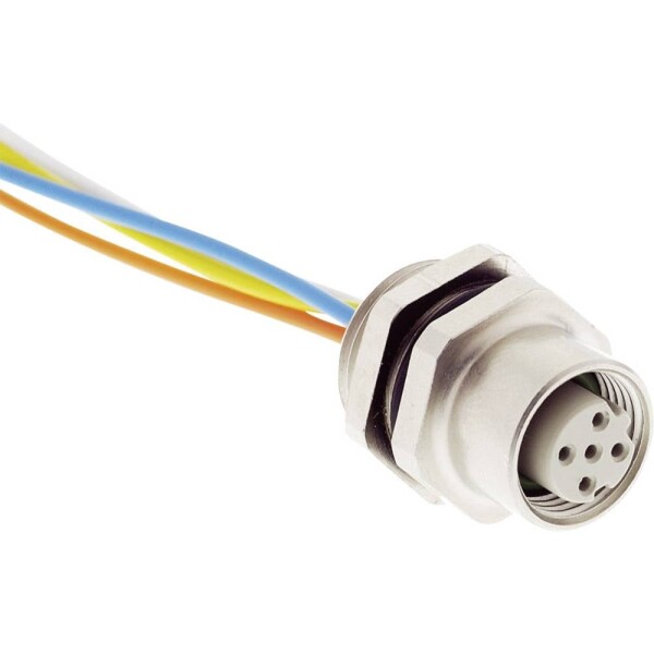 HARTING HARAX® M12-L zabudovateľný zástrčkový konektor pre senzory - aktory, 21033712403, piny: 4, 1 ks; 21033712403