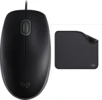 Logitech B110 Silent + Studio Series Graphite / Súprava myš a podložka / USB / 1000dpi