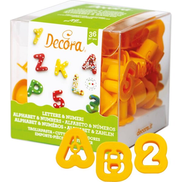 Vykrajovátka abeceda a číslice 36 ks 2x1,6 cm - Decora - Decora