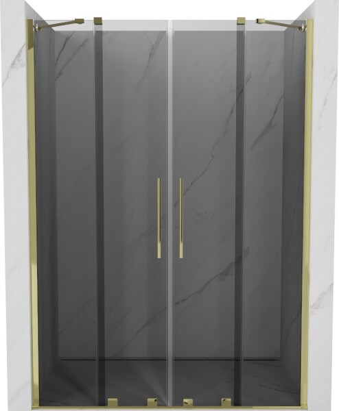 MEXEN/S - Velar Duo posuvné sprchové dvere 160, grafit, zlatá 871-160-000-42-50