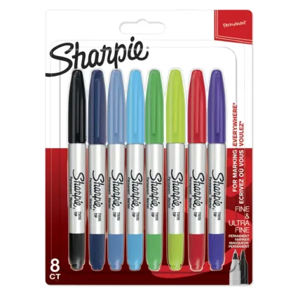 Sharpie Twin Tip Popisovače permanentný mix farieb 0.5/0.9mm 8ks (2065409)