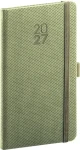 NOTIQUE Vreckový diár Diamante 2027 olivový / 9 x 15,5 cm