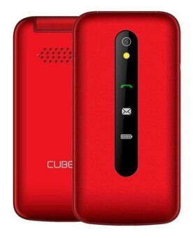 CUBE1 VF500 červená / 2.8 / 1.3MPx / DualSIM / microSD / Bluetooth / FM / 3.5mm jack (VF500 RED)