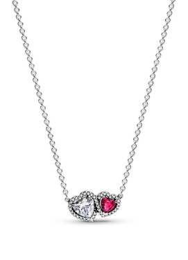 Pandora Slušivý strieborný náhrdelník Trblietavé srdce Timeless 393632C01-45