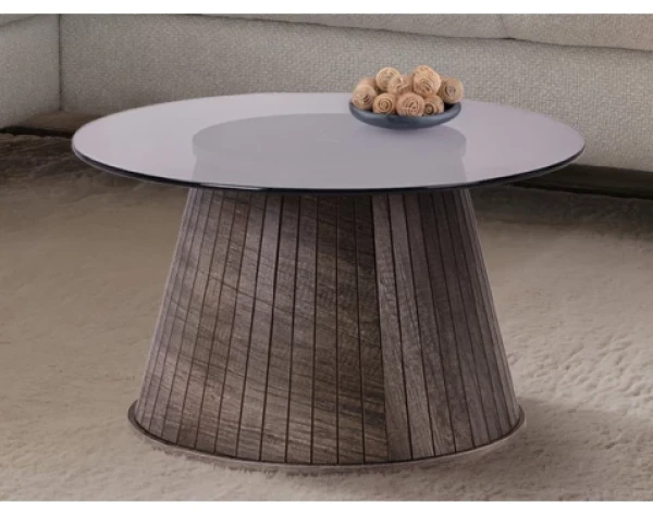 Okrúhly konferenčný stolík Foggia, 60 cm, dub%