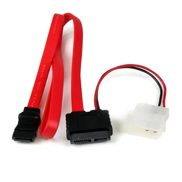 StarTech Adaptér SATA Slimline na SATA a Molex (LP4) červená / Adaptér / 91,4 cm / 6 Gbit/s (SLSATAF36)