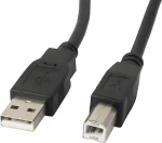 Lanberg CA-USBA-10CC-0010-BK čierna / Dátový kábel / USB-A (M) - USB-B (M) / 1 m (CA-USBA-10CC-0010-BK)