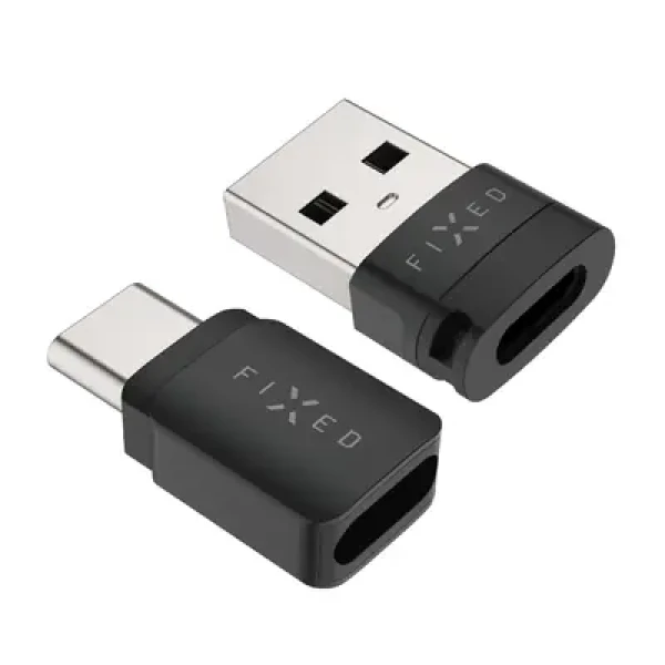 FIXED Hliníkový USB-C/C a USB-C/U Data blocker 2in1 čierny (FIXA-BLC-BK)