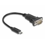 DeLock USB Type-C - RS-232 / Adaptér / D-Sub 9 pin / FTDI FT232RL / čierna (64125)