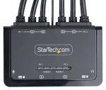 StarTech 2-portový Dual-Monitor KVM switch / KVM prepínač / HDMI 4K 60Hz / integrované káble USB-A+HDMI+Audio 1,5 m (C2-DH46-UA2-CBL-KVM)